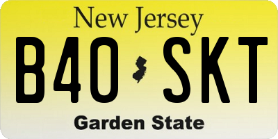 NJ license plate B40SKT