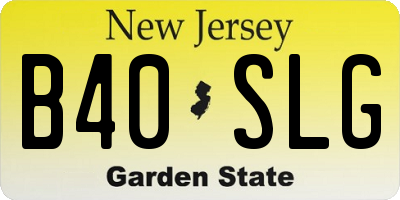 NJ license plate B40SLG