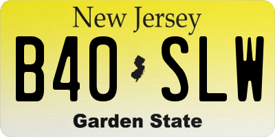 NJ license plate B40SLW