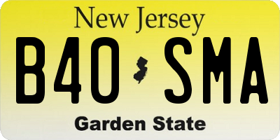NJ license plate B40SMA