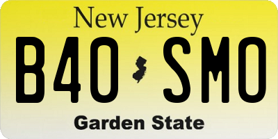 NJ license plate B40SMO