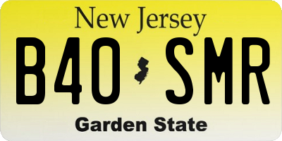 NJ license plate B40SMR