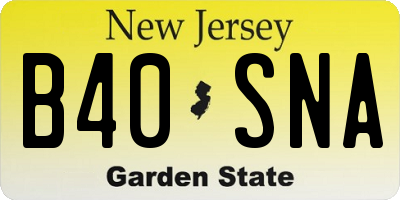 NJ license plate B40SNA