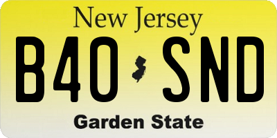 NJ license plate B40SND
