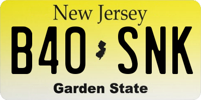 NJ license plate B40SNK