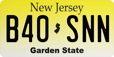 NJ license plate B40SNN