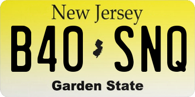 NJ license plate B40SNQ