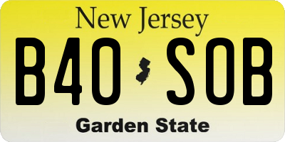 NJ license plate B40SOB