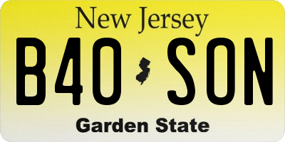 NJ license plate B40SON