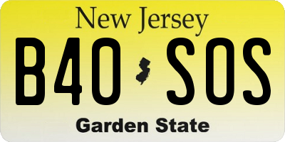 NJ license plate B40SOS