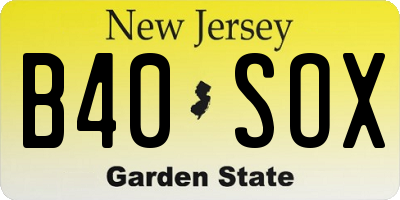 NJ license plate B40SOX