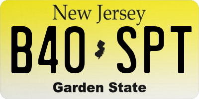 NJ license plate B40SPT