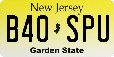 NJ license plate B40SPU