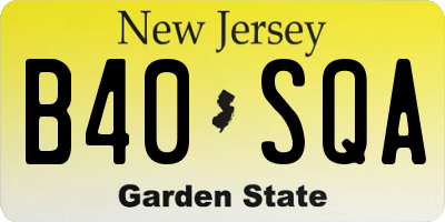 NJ license plate B40SQA