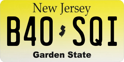NJ license plate B40SQI