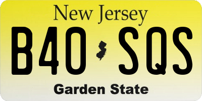 NJ license plate B40SQS