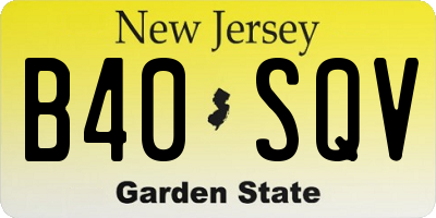 NJ license plate B40SQV