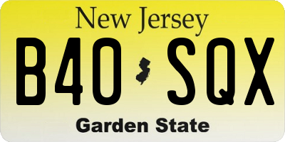 NJ license plate B40SQX