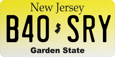 NJ license plate B40SRY