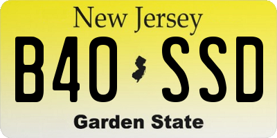 NJ license plate B40SSD