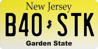 NJ license plate B40STK