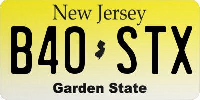 NJ license plate B40STX