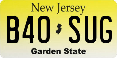 NJ license plate B40SUG