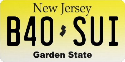 NJ license plate B40SUI