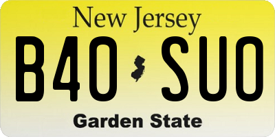 NJ license plate B40SUO