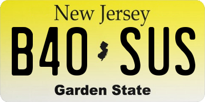 NJ license plate B40SUS