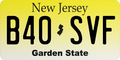NJ license plate B40SVF