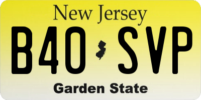 NJ license plate B40SVP