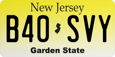 NJ license plate B40SVY