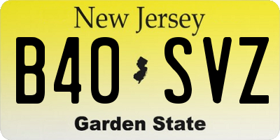 NJ license plate B40SVZ