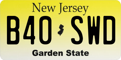 NJ license plate B40SWD