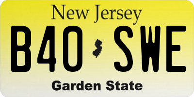 NJ license plate B40SWE