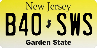 NJ license plate B40SWS