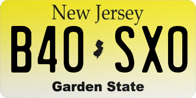 NJ license plate B40SXO
