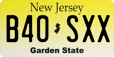NJ license plate B40SXX