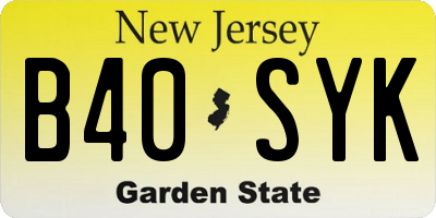 NJ license plate B40SYK