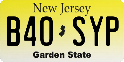 NJ license plate B40SYP