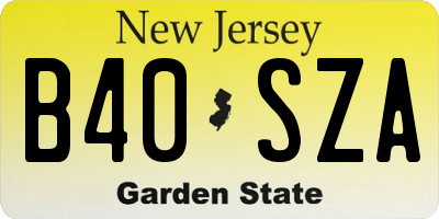 NJ license plate B40SZA