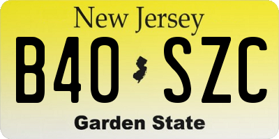 NJ license plate B40SZC