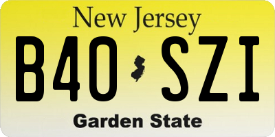 NJ license plate B40SZI