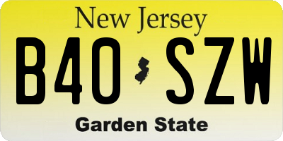NJ license plate B40SZW