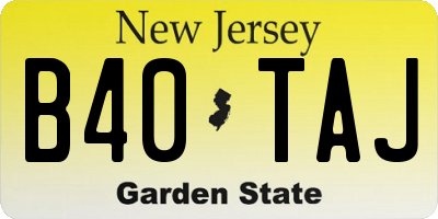 NJ license plate B40TAJ