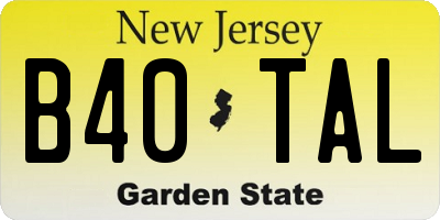 NJ license plate B40TAL