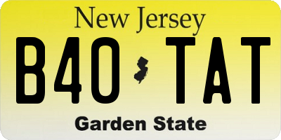 NJ license plate B40TAT