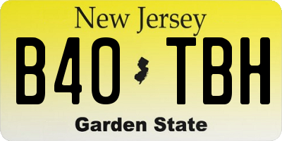 NJ license plate B40TBH