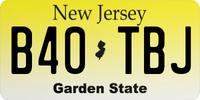 NJ license plate B40TBJ